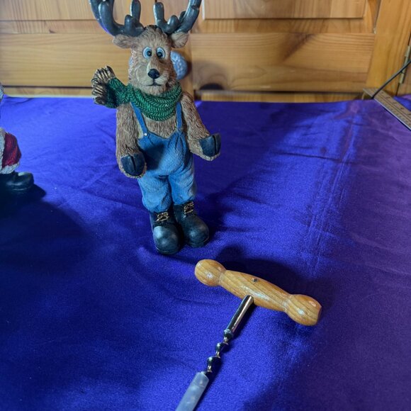 VTG 📌Santa Claus Wine Bottle Holder & Reindeer With Opener - Picture 9 of 11